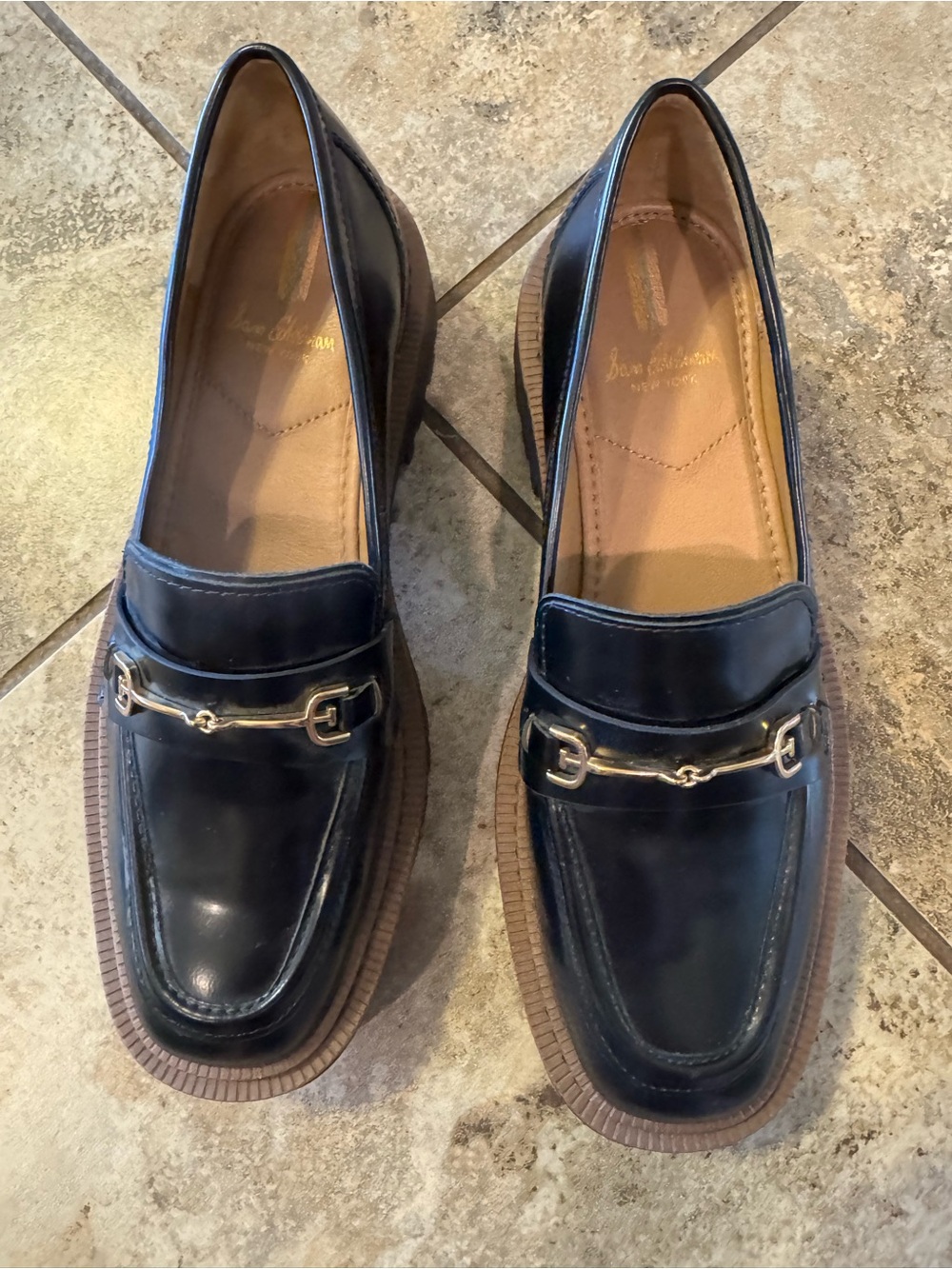Sam Edelman Women's Laurs Loafer Black Size 8 Y2K Preppy gold horse bit